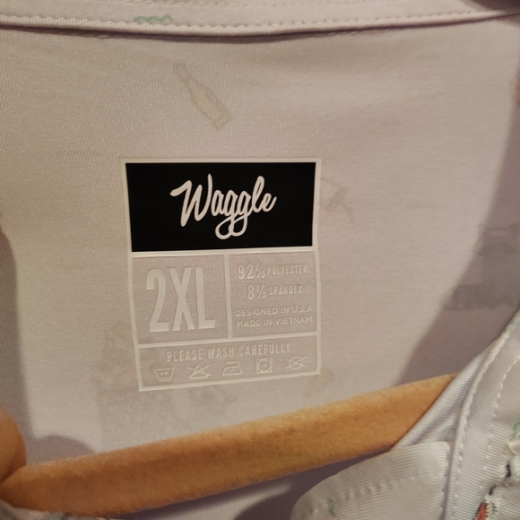 Waggle Men's Raccoon Trash Bandit Novelty Print Performance Golf Polo 2XL Travel - Picture 3 of 7